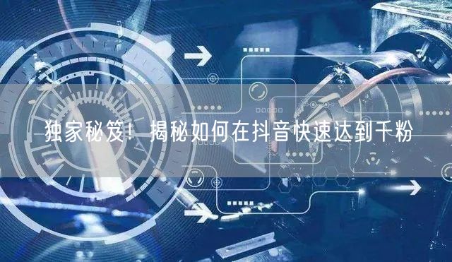 独家秘笈！揭秘如何在抖音快速达到千粉