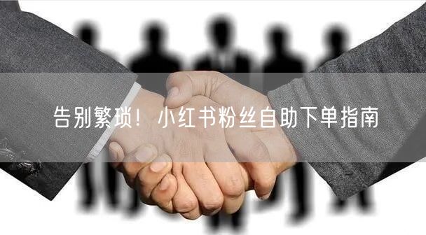 告别繁琐！小红书粉丝自助下单指南
