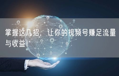 掌握这几招，让你的视频号赚足流量与收益！